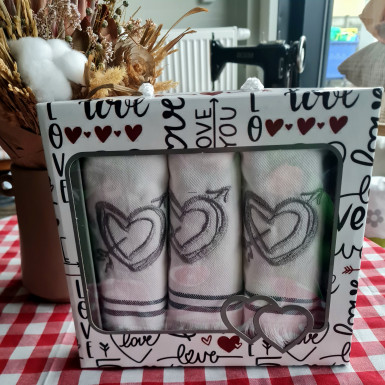 Utierkový 3set 40x65 cm.SRDCE 001