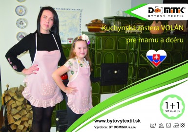 Kuchynská zástera 2set VOLÁN pre mamu a dcéru